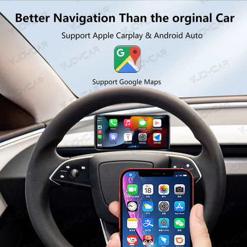 VJOYCAR Low Cost 6.25inch Cluster Display Dashboard Support CarPlay Android Auto Blind Spot Monitor For Tesla Model Y 3 Performance