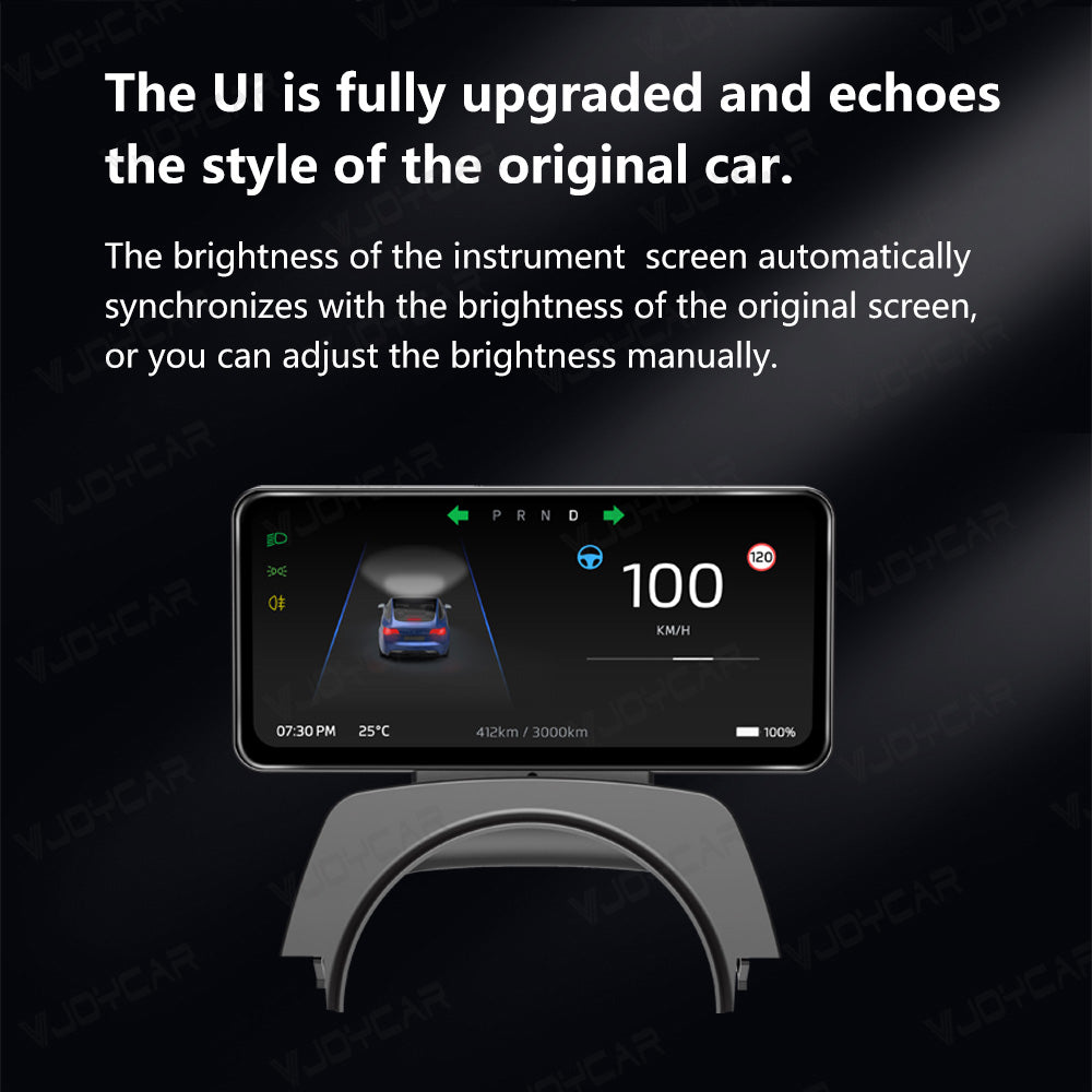 VJOYCAR Low Cost 6.25inch Cluster Display Dashboard Support CarPlay Android Auto Blind Spot Monitor For Tesla Model Y 3 Performance