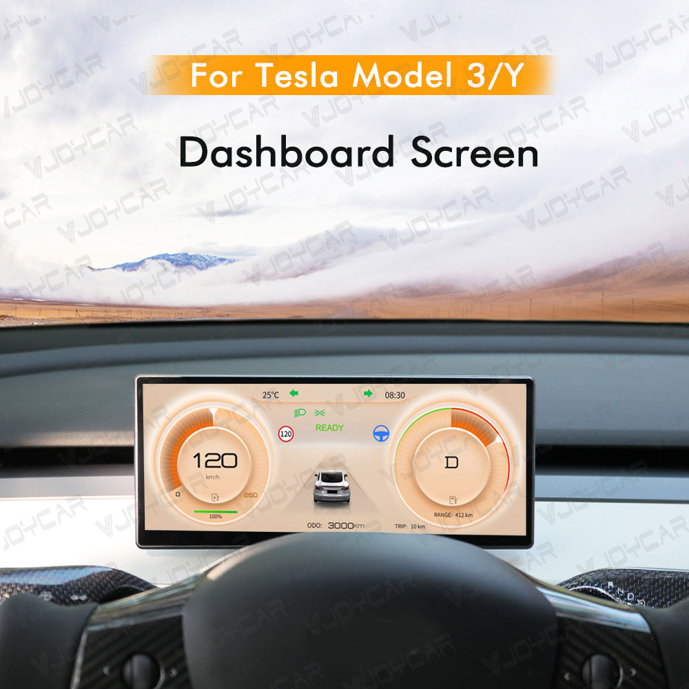 VJOYCAR 8.8“ Digital Dashboard Screen Carplay Android Auto HUD Battery Speed for Tesla