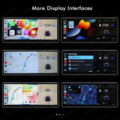 VJOYCAR 8.8“ Digital Dashboard Screen Carplay Android Auto HUD Battery Speed for Tesla
