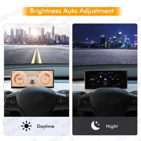 VJOYCAR 8.8“ Digital Dashboard Screen Carplay Android Auto HUD Battery Speed for Tesla