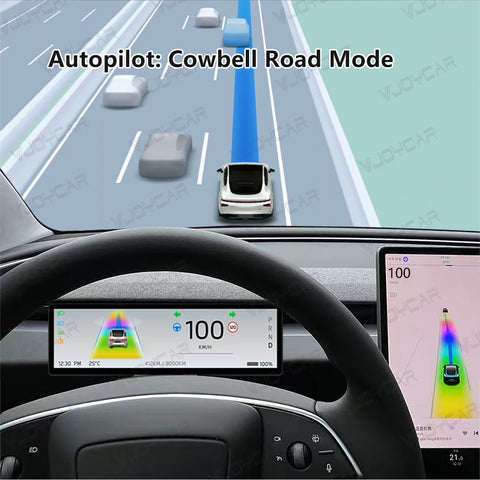 VJOYCAR 8.8 inches New Dashboard Screen For Tesla Model 3 Y Support Wireless Carplay & Android Auto Blind Spot Monitor Optional Camera