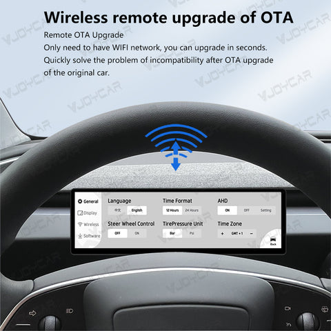 VJOYCAR 8.8 inches New Dashboard Screen For Tesla Model 3 Y Support Wireless Carplay & Android Auto Blind Spot Monitor Optional Camera