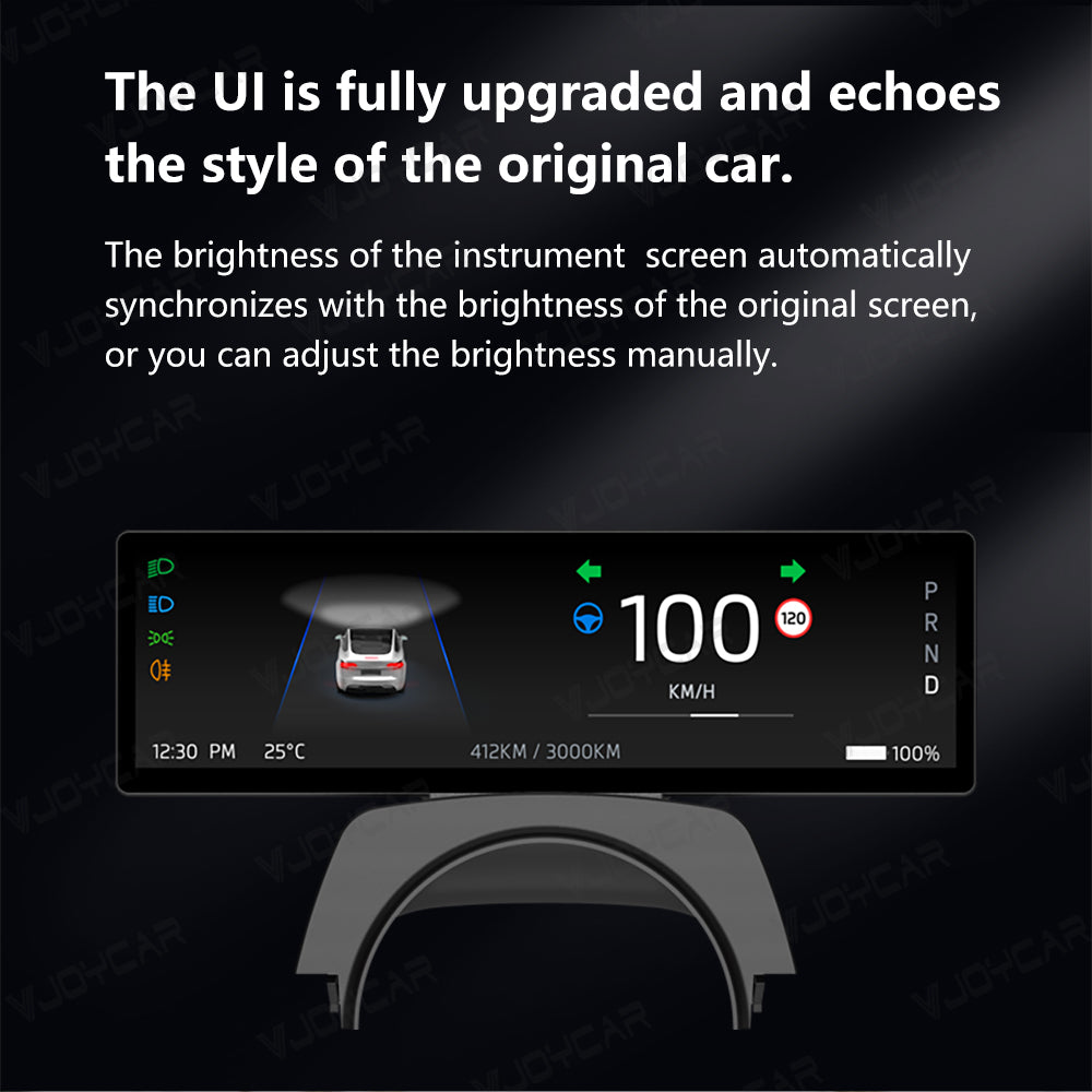 VJOYCAR 8.8 inches New Dashboard Screen For Tesla Model 3 Y Support Wireless Carplay & Android Auto Blind Spot Monitor Optional Camera