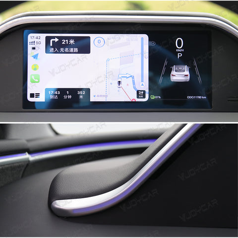 VJOYCAR All-in-one Cluster Display with Laser Carving Atmosphere Light for Tesla Model 3 Highland