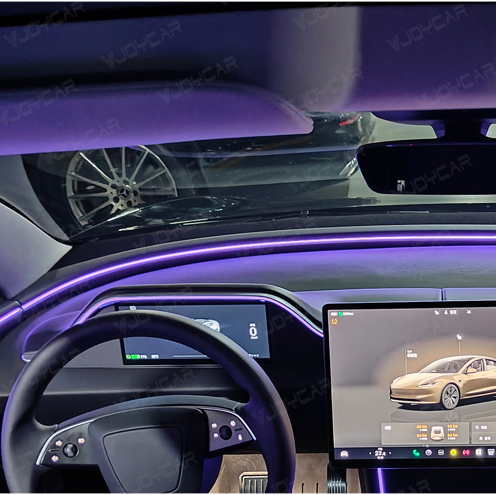 VJOYCAR All-in-one Cluster Display with Laser Carving Atmosphere Light for Tesla Model 3 Highland