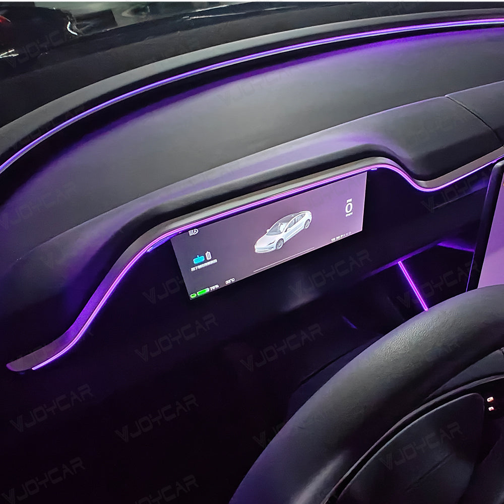 VJOYCAR All-in-one Cluster Display with Laser Carving Atmosphere Light for Tesla Model 3 Highland