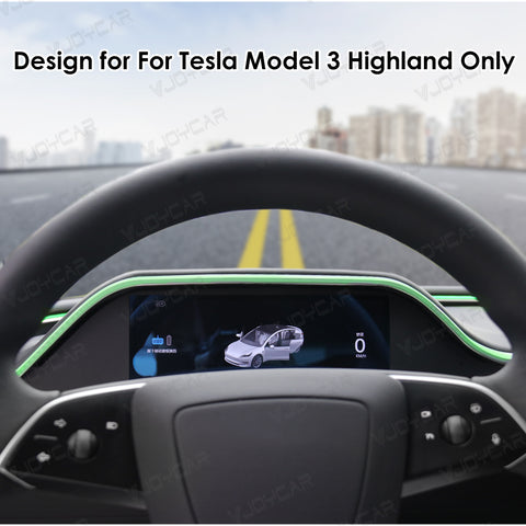 VJOYCAR All-in-one Cluster Display with Laser Carving Atmosphere Light for Tesla Model 3 Highland