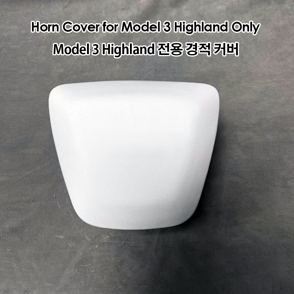 VJOYCAR White Horn Cover Decoration for Steering Wheel Designed for Tesla Model 3 Highland Only