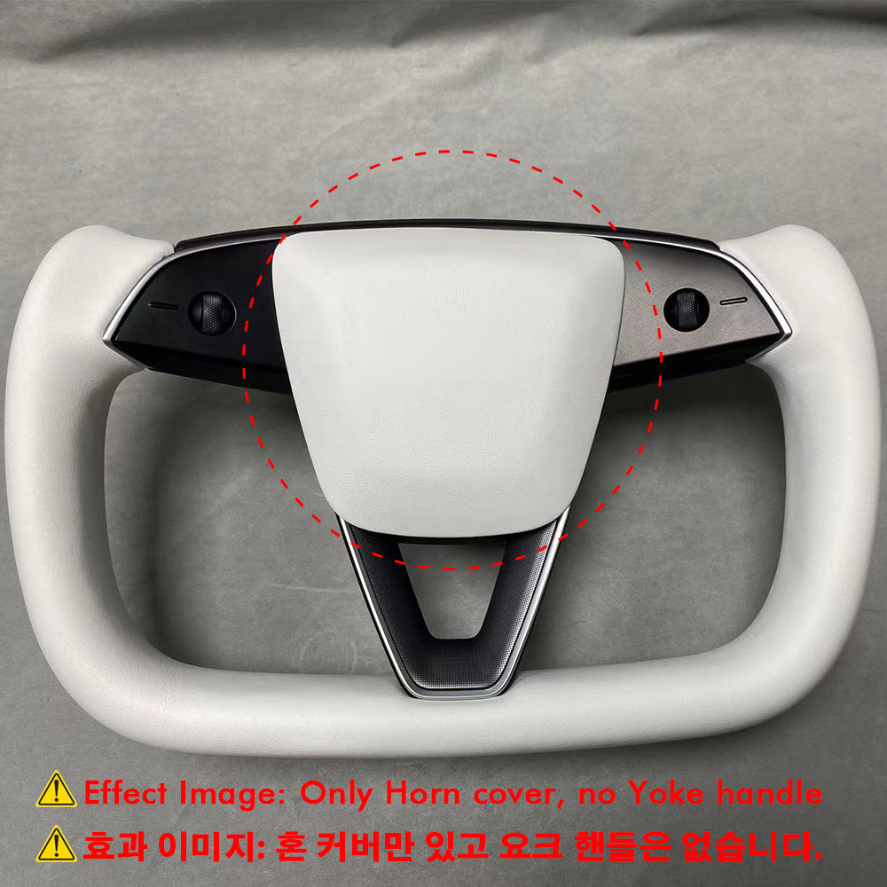 Decoración de cubierta de bocina blanca para volante diseñada solo para Tesla Model 3 Highland