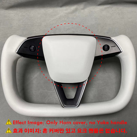 VJOYCAR White Horn Cover Decoration for Steering Wheel Designed for Tesla Model 3 Highland Only