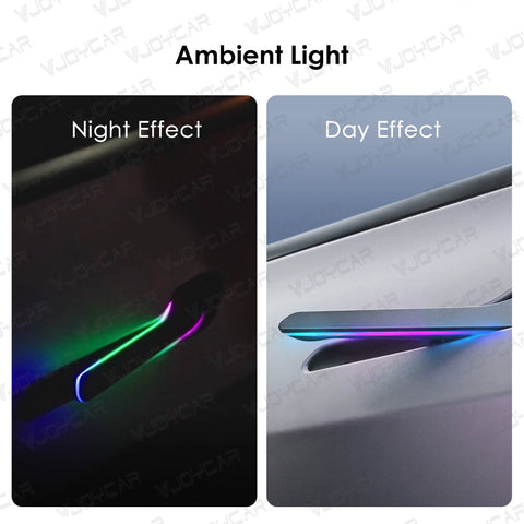 VJOYCAR the 6th Generation Colorful LED Lights Electric Wireless Auto Door Handle for Tesla Model Y 3 Highland