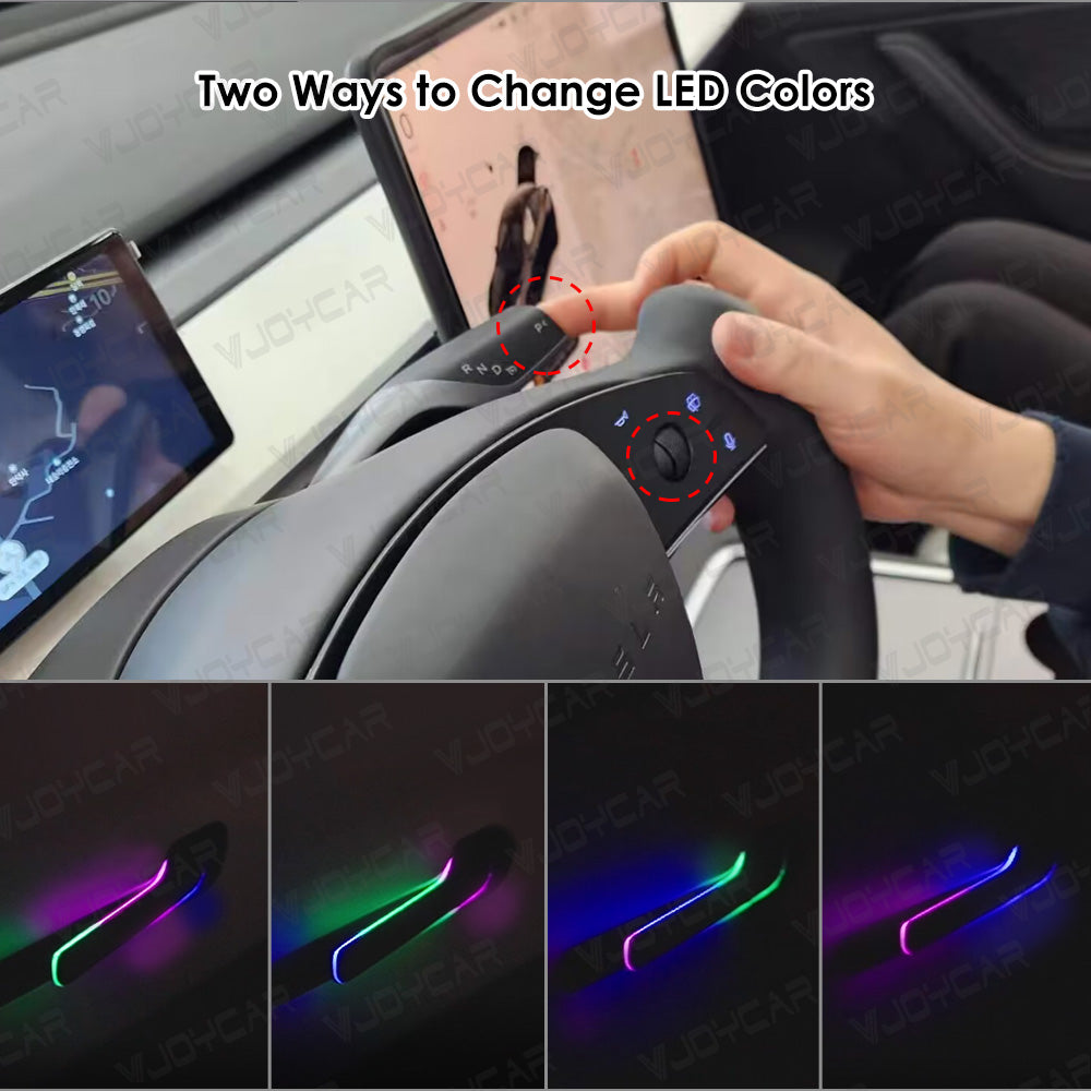 VJOYCAR the 6th Generation Colorful LED Lights Electric Wireless Auto Door Handle for Tesla Model Y 3 Highland