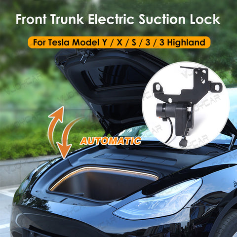 VJOYCAR Front Trunk Electric Suction Lock for Tesla Frunk Soft Closing Model Y / 3 / X / S/ 3 Highland Automatic Frunk Auto Closer