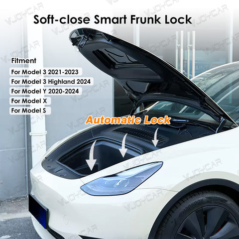 VJOYCAR Front Trunk Electric Suction Lock for Tesla Frunk Soft Closing Model Y / 3 / X / S/ 3 Highland Automatic Frunk Auto Closer