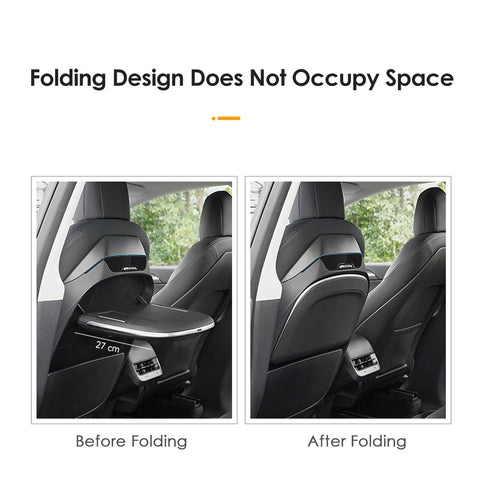 VJOYCAR Rear Seat Folding Table For Tesla Model Y Model 3 Accessories Wireless Phone 15W Fast Charging Desk Car Back Seat