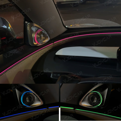 VJOYCAR Latest 4D Rotating Tweeter LED Ambient Speaker Blind-Spot Reminder for Tesla Model 3 Highland