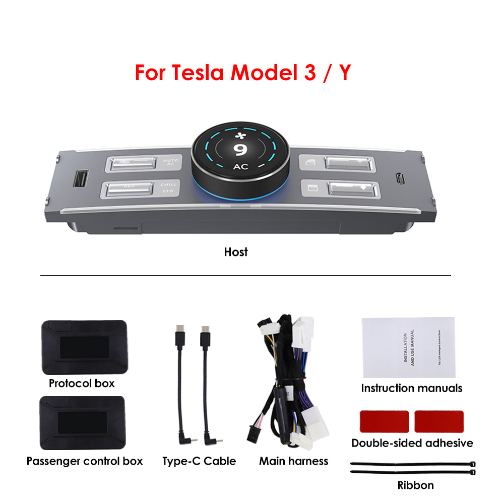 Estación de acoplamiento de consola central con puerto USB y pantalla LCD inteligente y multifuncional para el modelo 3 y el modelo Y de Tesla