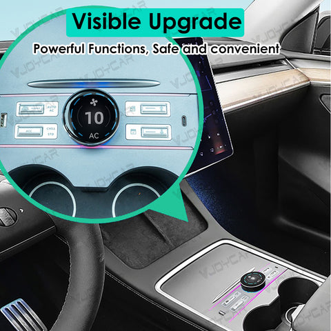 VJOYCAR LCD Intelligent Multi-functional Knob USB HUB Control Dock Center Console for Tesla Model 3 Model Y