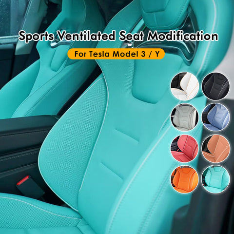 VJOYCAR Professional Sports Seat Ventilated Cushion Upgraded Leather Ambient Lighting for Model Y 3 Highland