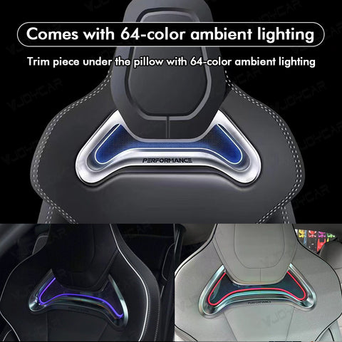 VJOYCAR Professional Sports Seat Ventilated Cushion Upgraded Leather Ambient Lighting for Model Y 3 Highland