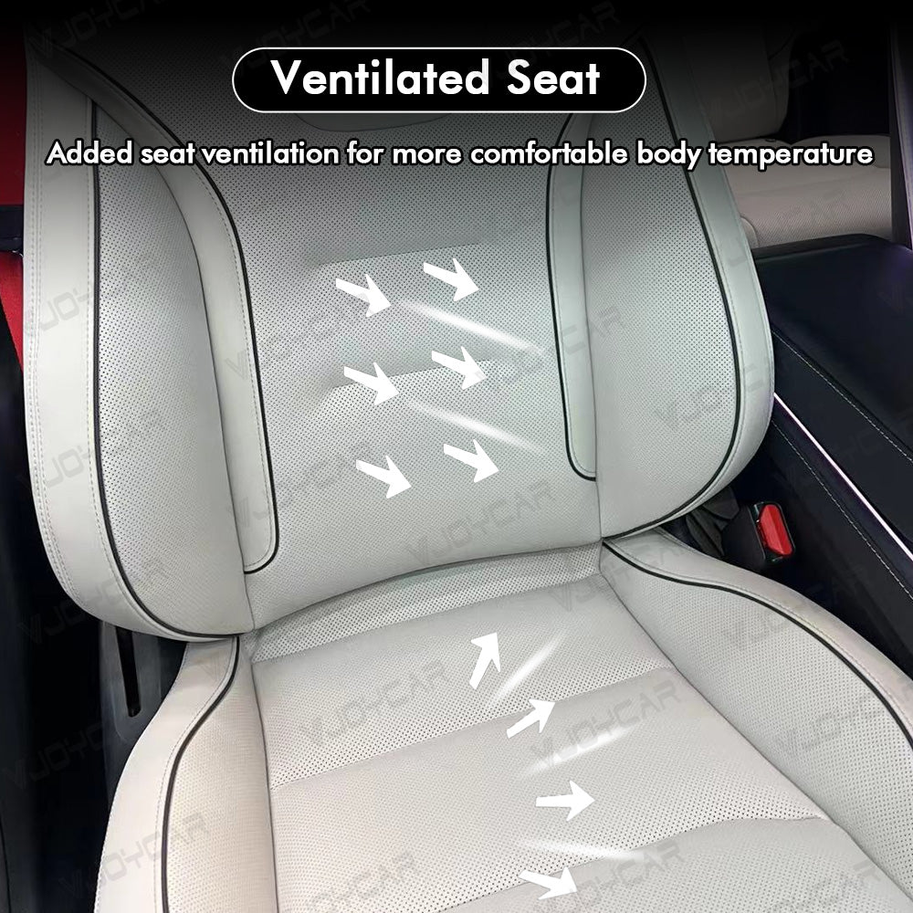 VJOYCAR Professional Sports Seat Ventilated Cushion Upgraded Leather Ambient Lighting for Model Y 3 Highland