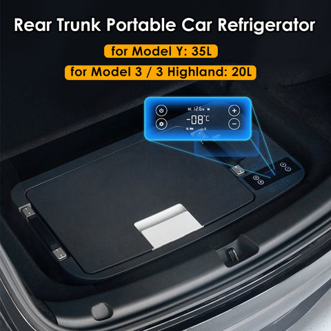 VJOYCAR In Car Trunk Refrigerator for Tesla Model Y Model3 Highland Fridge Cooler Freezer APP Control