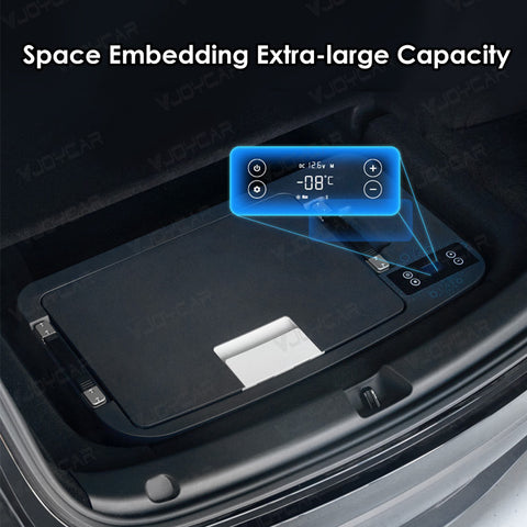 VJOYCAR In Car Trunk Refrigerator for Tesla Model Y Model3 Highland Fridge Cooler Freezer APP Control