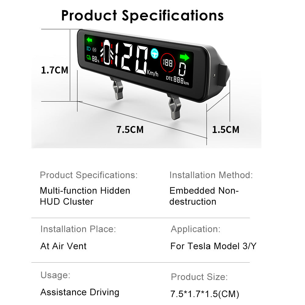 Pantalla de tablero de instrumentos de 3,9" para Tesla Model 3/Y