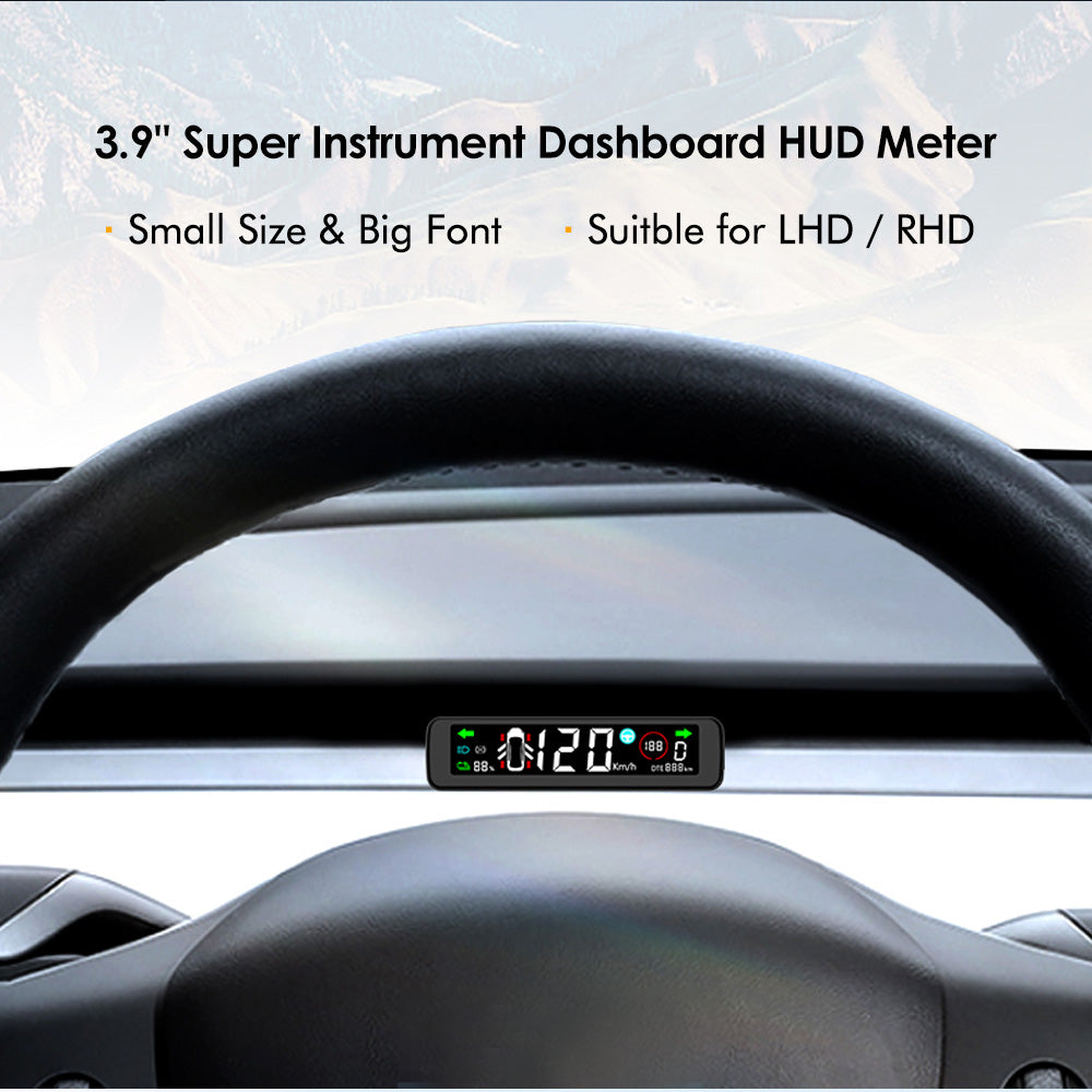 VJOYCAR 3.9" Smart Powerful Dashboard Cluster Small HUD Screen For Tesla Model 3/Y