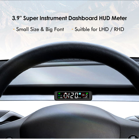 VJOYCAR 3.9" Smart Powerful Dashboard Cluster Small HUD Screen For Tesla Model 3/Y