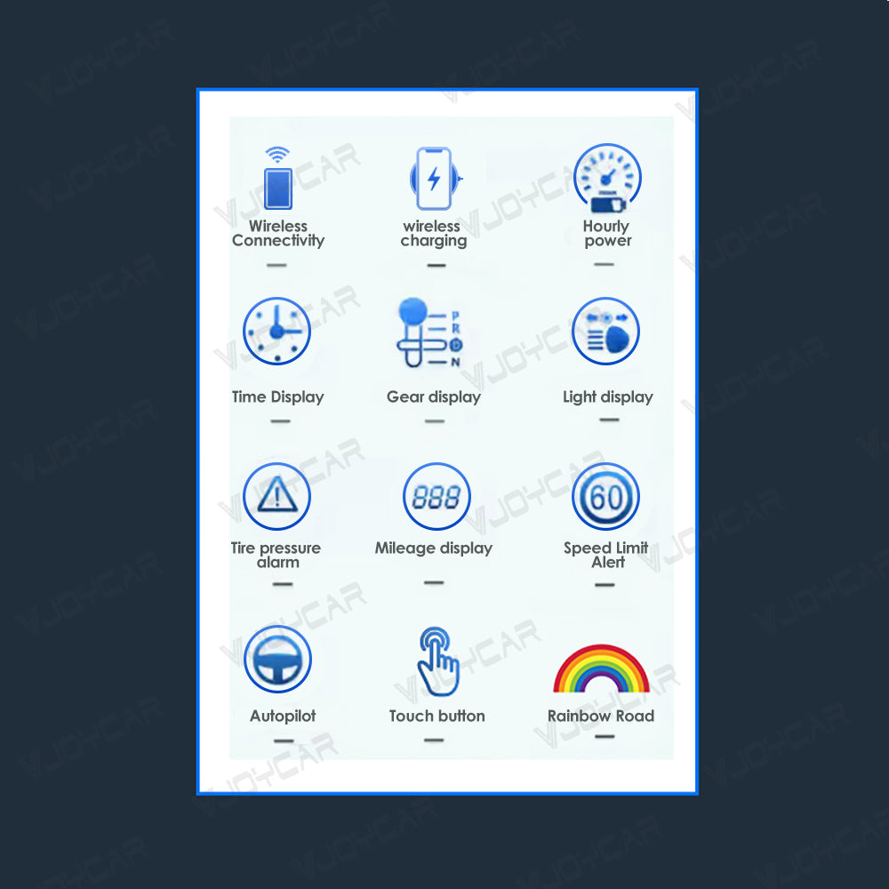 VJOYCAR Smart Round Design Wireless Dashboard HUD Cluster Gauge Display for Tesla Model 3 Y