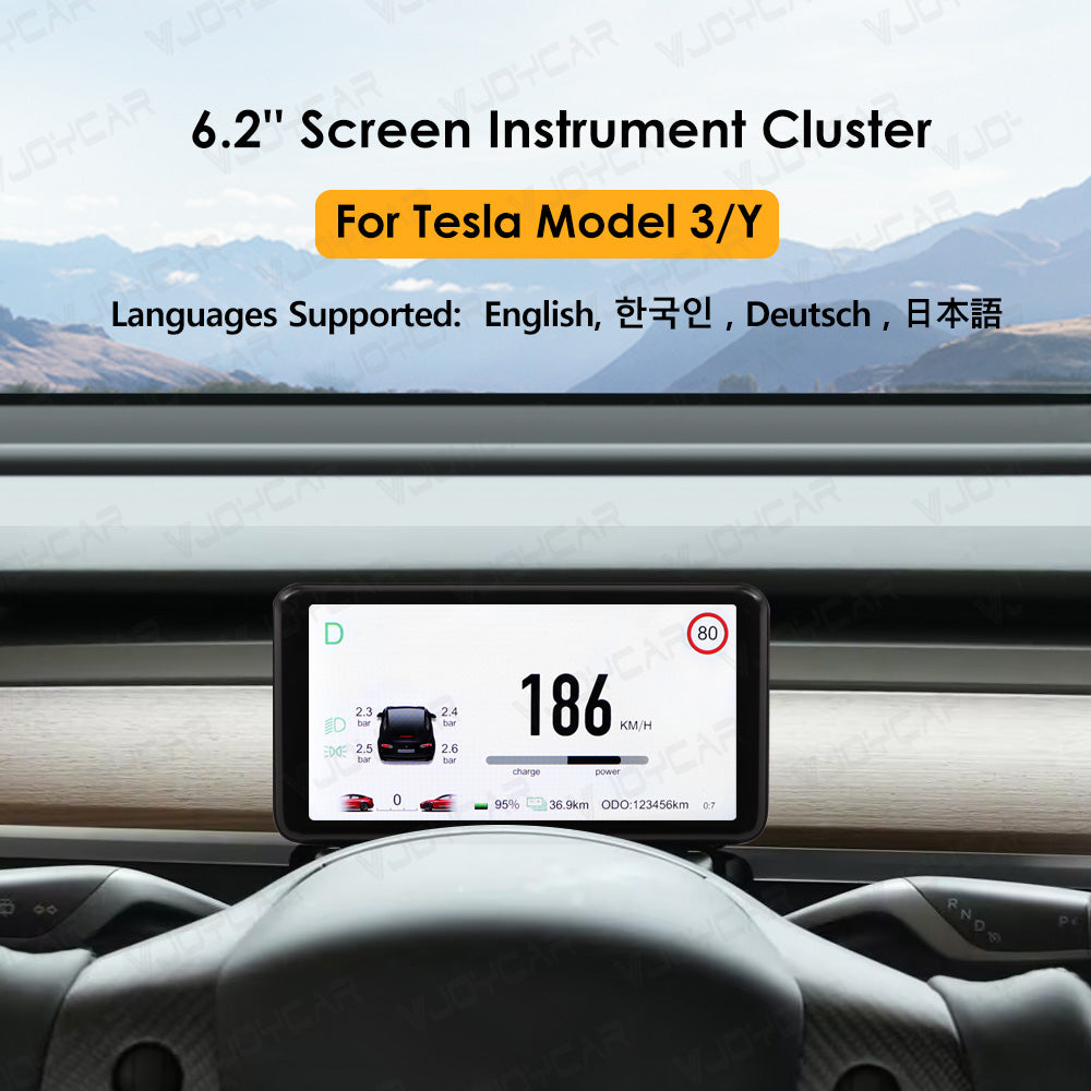 VJOYCAR 6.2'' Large Screen Instrument Dashboard HUD Cluster for Tesla Model 3 Model Y