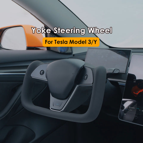 VJOYCAR Hottest Yoke Steering Wheel Handle With Heating Steering Yoke2.0 With Scroll for Tesla Model 3 Y