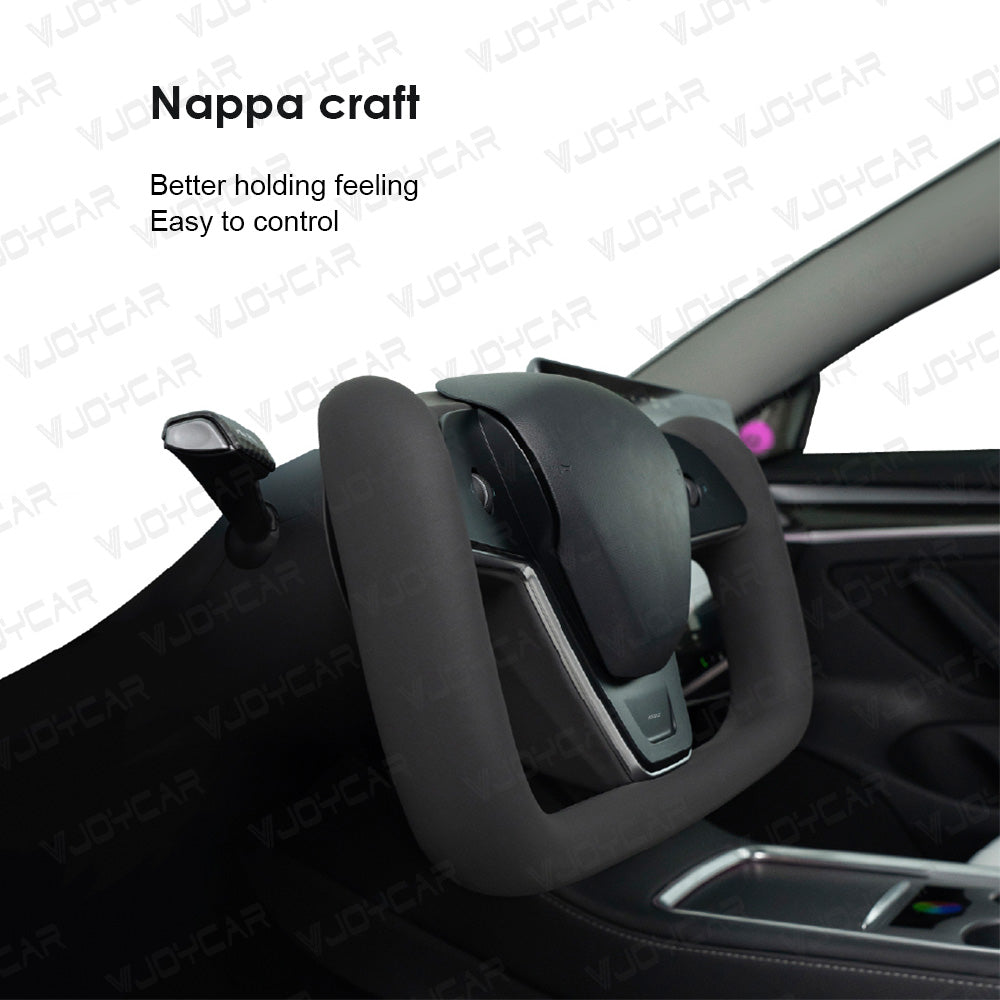 VJOYCAR Hottest Yoke Steering Wheel Handle With Heating Steering Yoke2.0 With Scroll for Tesla Model 3 Y