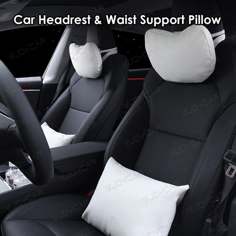 Almohada de apoyo para la cintura y reposacabezas universal para vehículos Tesla